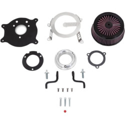PartzBiz HD VH-70365 - Vance & Hines 70365 Brushed VO2 Cage Fighter Air Intake Harley Twin Cam TBW 08-17 | 70365