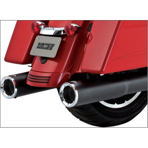 PartzBiz HD: 4400654-Vance & Hines ท่อท่อไอเสีย Slip-On Performance 4.5” Hi-Output สีดำ Harley FL 2017 | 46463