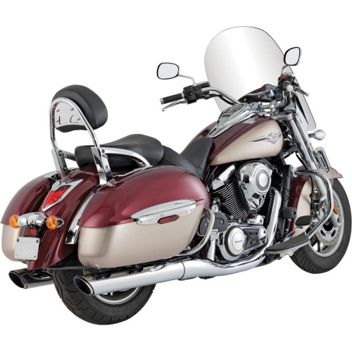 PartzBiz HD: 4400595-Vance & Hines Chrome Twin Slash Round Slip Ons Kawasaki Voyager Nomad Vaquero - 18371
