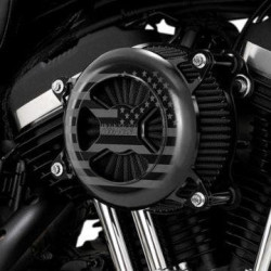 PartzBiz HD VH-42339FG - Vance & Hines 42339FG Black VO2 America Billet Air Intake Cleaner Harley XL 91-22 | 42339FG