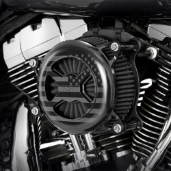 PartzBiz HD VH-42341FG - Vance & Hines 42341FG Black VO2 America Billet Air Intake Cleaner Harley Twin Cam 00-17 | 42341FG
