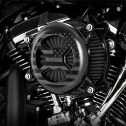 PartzBiz HD VH-42045FG - Vance & Hines 42045FG Black VO2 America Billet Air Intake Cleaner Harley M8 FL | 42045FG