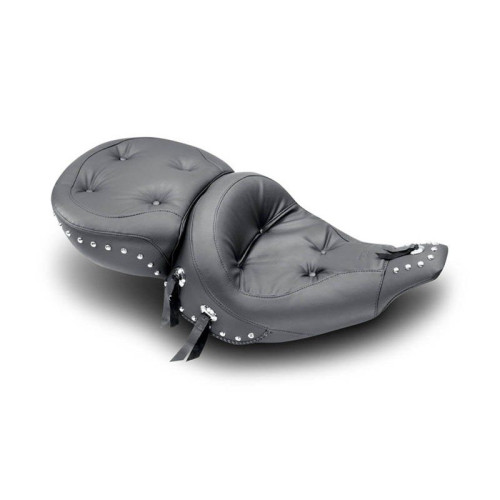 PartzBiz HD: 4400546-Mustang Seats Wide Regal Style Chrome Studded Touring Seat Harley FLHT FLT 91-96 | 75555 PartzBiz HD: 4400546-Mustang Seats Wide Regal Style Chrome Studded Touring Seat Harley FLHT FLT 91-96 | 75555