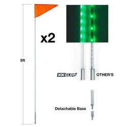 PartzBiz HD XK-WHIP-ADV - XK Chrome XK-WHIP-ADV 2 PC LED Light POLE Whip ชุดบลูทูธ Off Road UTV JEEP CUSTOM แสงอุปกรณ์เสริมอัพเกรด