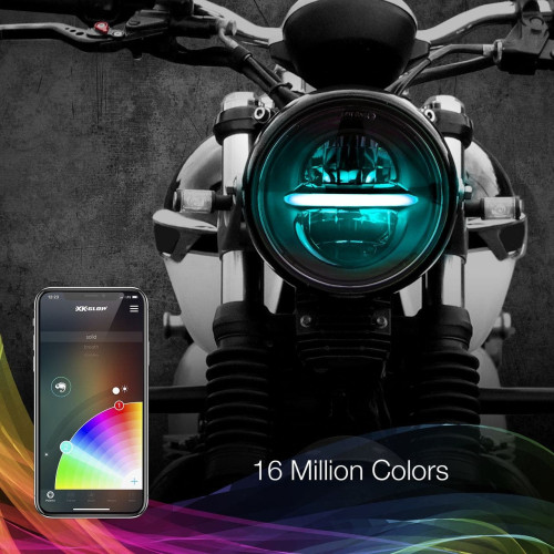 PartzBiz HD: 4400299-XK Glow 5.75” ไฟหน้าสีดำ RGB มอเตอร์ไซค์สมาร์ทโฟนแอพควบคุม Harley Dyna XK-5IN-KIT-B davidson rgb custom auto show รถยนต์รถบรรทุกอัพเกรด PartzBiz HD: 4400299-XK Glow 5.75” ไฟหน้าสีดำ RGB มอเตอร์ไซค์สมาร์ทโฟนแอพควบคุม Harley Dyna XK-5IN-KIT-B davidson rgb custom auto show รถยนต์รถบรรทุกอัพเกรด