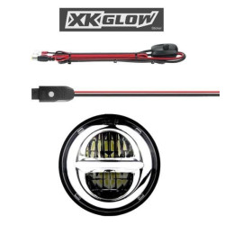 PartzBiz HD XK-5IN-KIT-W - XK Glow 5.75” ไฟหน้าแบบโครเมียม RGB รถจักรยานยนต์สมาร์ทโฟนแอพควบคุม Harley Dyna XK-5IN-KIT-W davidson rgb custom auto show รถยนต์รถบรรทุกอัพเกรด PartzBiz HD XK-5IN-KIT-W - XK Glow 5.75” ไฟหน้าแบบโครเมียม RGB รถจักรยานยนต์สมาร์ทโฟนแอพควบคุม Harley Dyna XK-5IN-KIT-W davidson rgb custom auto show รถยนต์รถบรรทุกอัพเกรด