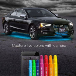 PartzBiz HD XK-KS-MOTO-ADVANCE - XK Glow 10 ชิ้น Pods 8 ชิ้น 10 ” แถบรถจักรยานยนต์ LED Accent Light Kit App Control