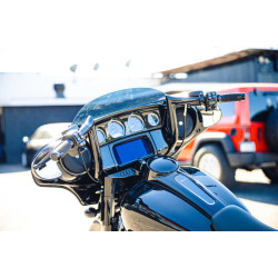 PartzBiz HD hb1025012b - Factory 47 12‚” แฮนด์ Assault สีดำ 1.5” Harley Touring Street Electra Glide