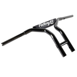 PartzBiz HD hb4102512b - Factory 47 MX47 Bar T แฮนด์บาร์ 12‚” 1-1/4‚” Pullback สีดำ Harley Softail Dyna