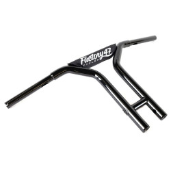PartzBiz HD hb4002514b - Factory 47 MX47 Bar T แฮนด์บาร์ 14‚” 1-1/4‚” Black Straight Harley Softail Dyna