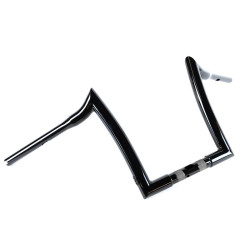 PartzBiz HD hb1825012b - Factory 47 แฮนด์บาร์ Signature Ape Hanger 12‚” 1-1/4‚” Harley FLTR 15-22 สีดำ