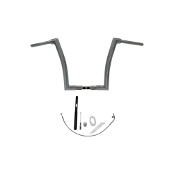 PartzBiz HD 619914 - Fat Baggers 1-1/2” 14” Flat Top Ape Handlebar Kit Chrome Harley Road Glide 21+