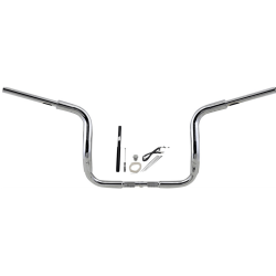 PartzBiz HD 819412 - Fat Baggers 1-1/2” EZ 12” Flat Round Ape Handlebar Kit Chrome Harley Touring 21+