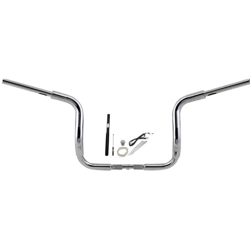 PartzBiz HD: 3485243-Fat Baggers 1-1/2” EZ 12” Flat Round Ape Handlebar Kit Chrome Harley Touring 21+ PartzBiz HD: 3485243-Fat Baggers 1-1/2” EZ 12” Flat Round Ape Handlebar Kit Chrome Harley Touring 21+