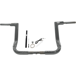 PartzBiz HD 619012 - Fat Baggers 1-1/2” EZ 12” Flat Top Ape Handlebar Kit Chrome Harley Touring 21+