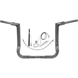 PartzBiz HD 619014 - Fat Baggers 1-1/2” EZ 14” Flat Top Ape Handlebar Kit Chrome Harley Touring 21+