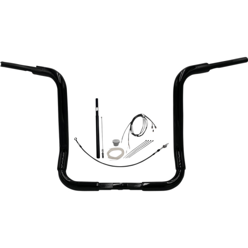 PartzBiz HD: 3485251-Fat Baggers 1-1/2” EZ 16” Flat Round Ape Handlebar Kit Black Harley Touring 21+ PartzBiz HD: 3485251-Fat Baggers 1-1/2” EZ 16” Flat Round Ape Handlebar Kit Black Harley Touring 21+