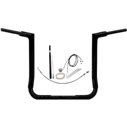 PartzBiz HD 619016-B - Fat Baggers 1-1/2” EZ 16” Flat Top Ape Handlebar Kit Black Harley Touring 21+