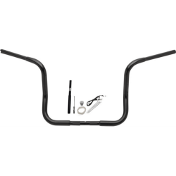 PartzBiz HD 919412-B - Fat Baggers 12” 1-1/4 Black Round Top Handlebar Kit Batwing 21+ Harley Touring