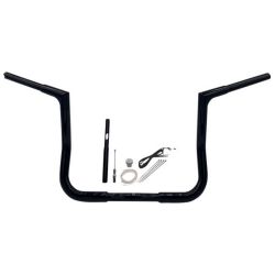PartzBiz HD 719012-B - Fat Baggers 12” Black EZ Install Flat Top Handlebar Kit 21+ Harley Touring