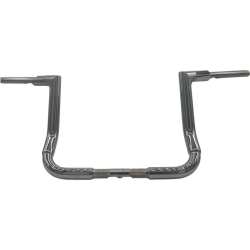 PartzBiz HD 615012 - Fat Baggers 12” EZ Instal Flat Top Handlebar Ape Chrome Harley Touring 99-13 21+