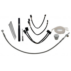 PartzBiz HD 109514 - Fat Baggers Inc. EZ Install 14” Chrome Handlebar Cable Kit Harley FLHRS 21-22