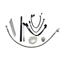 PartzBiz HD 109516 - Fat Baggers Inc. EZ Install 16” Chrome Handlebar Cable Kit Harley FLHRS 21-22