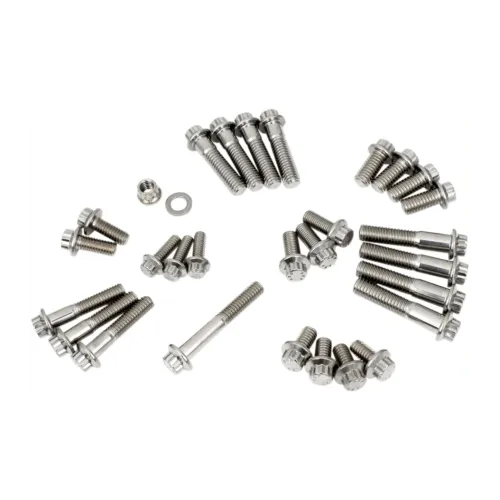 PartzBiz HD: 3487032-Feuling 12 จุดแชสซี Bolt Dress Up Fastener Kit SAE เหล็ก Harley Softail M8