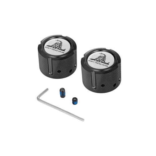 PartzBiz HD: 3485561-Figurati Front Axle Cover Black Kit 25mm Dont Tread On Harley Big Twin XL XG 07+ PartzBiz HD: 3485561-Figurati Front Axle Cover Black Kit 25mm Dont Tread On Harley Big Twin XL XG 07+