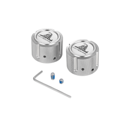 PartzBiz HD FD40-FAC-SS - Figurati Front Axle Cover Steel Kit 25mm Dont Tread On Harley Big Twin XL XG 07+ PartzBiz HD FD40-FAC-SS - Figurati Front Axle Cover Steel Kit 25mm Dont Tread On Harley Big Twin XL XG 07+