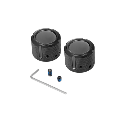 PartzBiz HD: 3485602-Figurati Smooth Front Axle Cover ชุดเหล็กสีดำ 25mm Harley Big Twin XL XG 07+ PartzBiz HD: 3485602-Figurati Smooth Front Axle Cover ชุดเหล็กสีดำ 25mm Harley Big Twin XL XG 07+