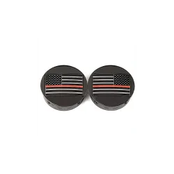 PartzBiz HD FD75-AFRL-BLK - Figurati Swing Arm Cover Kit Pair Black Red Line USA Flag Harley Touring 65-23 PartzBiz HD FD75-AFRL-BLK - Figurati Swing Arm Cover Kit Pair Black Red Line USA Flag Harley Touring 65-23