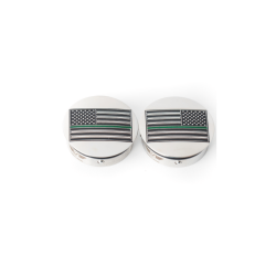 PartzBiz HD FD72-AFGL-SS - Figurati Swing Arm Cover Kit Pair Steel Green Line USA Flag Harley Touring 65-23 PartzBiz HD FD72-AFGL-SS - Figurati Swing Arm Cover Kit Pair Steel Green Line USA Flag Harley Touring 65-23