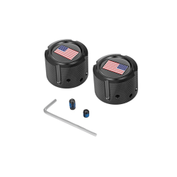 PartzBiz HD FD21R-FAC-BK - Front Axle Nut Cover PVD Black American Flag Color Pair Set Harley 25mm PartzBiz HD FD21R-FAC-BK - Front Axle Nut Cover PVD Black American Flag Color Pair Set Harley 25mm