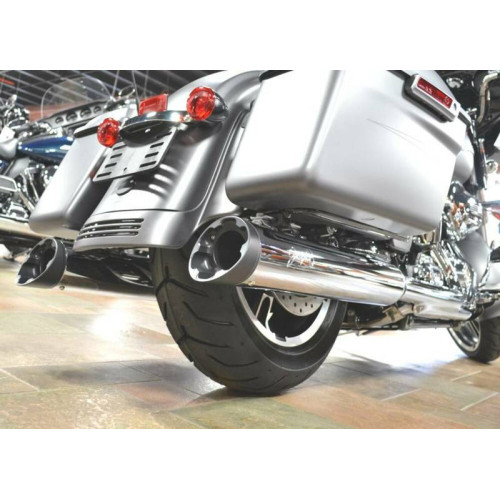 PartzBiz HD: 3490783-Fuel Moto Chrome Jackpot Hi Roller Slip On Mufflers 99-16 Harley Twin-Cam Black
