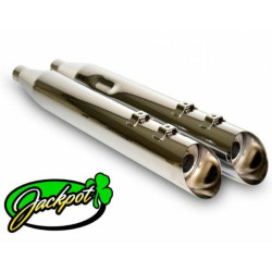 PartzBiz HD 550-0697 - Jackpot 4” Street Outlaw Slash Up Chrome Slip On Mufflers Harley Touring 99-16 PartzBiz HD 550-0697 - Jackpot 4” Street Outlaw Slash Up Chrome Slip On Mufflers Harley Touring 99-16