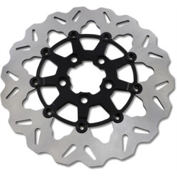 PartzBiz HD DF681CWS - Galfer Black Stainless Floating Wave Rear Brake Rotor Disc Harley Touring 08-20