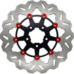 PartzBiz HD DF681CWS-B-R - Galfer Black Red Contrast Wave Rear Brake Rotor 11.8” Harley FLT 2008-2021