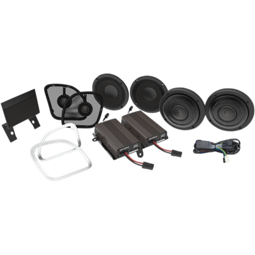 PartzBiz HD: 3460014-Hogtunes Wild Boar 600 วัตต์ แอมป์ 4 ลำโพง เครื่องเสียงหน้าหลัง Harley Touring FLTRU