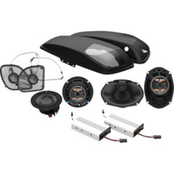 PartzBiz HD WBA 800.4RG KIT - Hogtunes WBA 800.4RG Amp Speaker ชุดฝาปิดกระเป๋าข้าง Harley Road Glide FLTR 15+