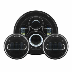 PartzBiz HD HW195002-HW195204 - Hogworkz 7‚” ไฟหน้า Daymaker LED สีขาว ไฟเสริมสีดำ Harley Touring PartzBiz HD HW195002-HW195204 - Hogworkz 7‚” ไฟหน้า Daymaker LED สีขาว ไฟเสริมสีดำ Harley Touring