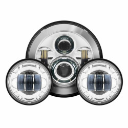 PartzBiz HD HW195001-HW195203 - Hogworkz 7‚” ไฟหน้า LED Daymaker สีขาว ไฟเสริมโครเมียม Harley Touring PartzBiz HD HW195001-HW195203 - Hogworkz 7‚” ไฟหน้า LED Daymaker สีขาว ไฟเสริมโครเมียม Harley Touring