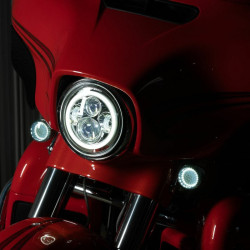 PartzBiz HD HW167004 - Hogworkz 7‚” ไฟหน้า Halomaker LED สีขาว Chrome Harley Touring Softail PartzBiz HD HW167004 - Hogworkz 7‚” ไฟหน้า Halomaker LED สีขาว Chrome Harley Touring Softail