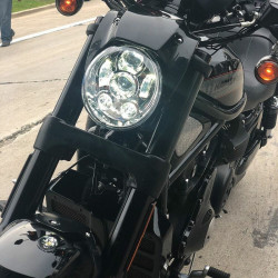 PartzBiz HD HW195210 - Hogworkz Chrome แสงสีขาว LED ไฟหน้าไฟหน้า Harley V-Rod VRS 02-17 PartzBiz HD HW195210 - Hogworkz Chrome แสงสีขาว LED ไฟหน้าไฟหน้า Harley V-Rod VRS 02-17
