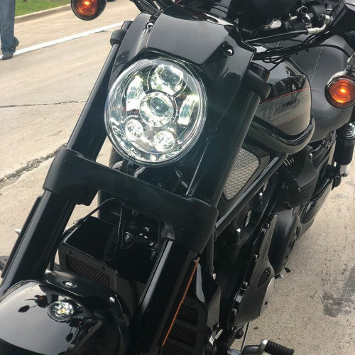 PartzBiz HD: 3486410-Hogworkz Chrome แสงสีขาว LED ไฟหน้าไฟหน้า Harley V-Rod VRS 02-17