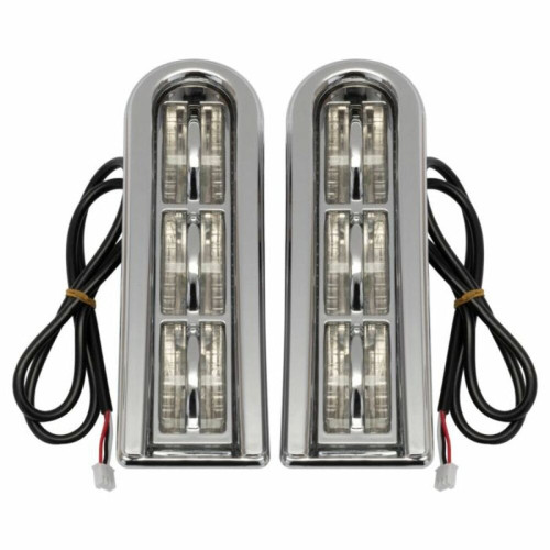 PartzBiz HD: 3487530-Hogworkz LED ฟิลเลอร์กระเป๋าข้างแทรกเรียกใช้ไฟเบรก Chrome Harley Touring 14+