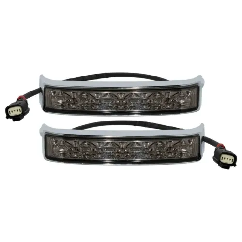 PartzBiz HD: 3487680-Hogworkz LED Saddlebag ไฟเลี้ยวไฟเบรค Chrome Harley Touring 14+