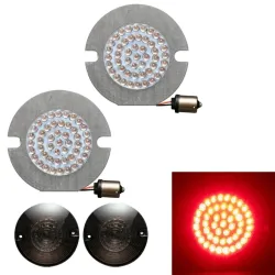 PartzBiz HD HW307007 - Hogworkz ไฟเลี้ยวด้านหลัง LED สีแดงเลนส์แบน 1156 ฐาน Harley Davidson PartzBiz HD HW307007 - Hogworkz ไฟเลี้ยวด้านหลัง LED สีแดงเลนส์แบน 1156 ฐาน Harley Davidson