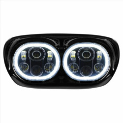 PartzBiz HD HW195026 - Hogworkz สีขาว LED สีดำ Dual Visionz Halomaker ไฟหน้า Harley FLTR 98-13 PartzBiz HD HW195026 - Hogworkz สีขาว LED สีดำ Dual Visionz Halomaker ไฟหน้า Harley FLTR 98-13