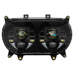 PartzBiz HD HW195038 - Hogworkz สีขาว LED สีดำ Dual Visionz ไฟหน้า Harley Touring FLTR 2015+ PartzBiz HD HW195038 - Hogworkz สีขาว LED สีดำ Dual Visionz ไฟหน้า Harley Touring FLTR 2015+